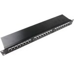 Rackmatic - panneau de brassage 1u 24 rj45 cat. 5e ftp noir