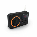 Radio portable fm mp3 avec ports usb / micro sd - noir et orange