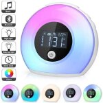 Radio r�veil matin avec effets lumineux 2019 am�lior� lampe de chevet avec 3 nature sounds and 5 color ...
