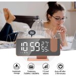Radio reveil projection plafond, 180� projecteur r�veil radio, avec adaptateur, horloge num�rique avec ...