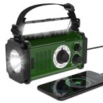 Radio d'urgence, radio � manivelle 10000 mwh, �nergie solaire, m�t�o noaa / am / fm, 4 m�thodes de charge, ...