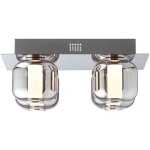 Rafa plafonnier led 4 flammes chrome / verre fum� luminaires d'int�rieur, plafonniers, d�coratifs 4x ...