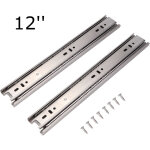 Rail coulissant 3 sections acier inoxydable 12  - 18  pour meubles (sans amortisseur)