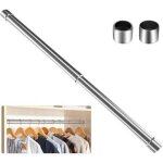 Rail de penderie extensible en acier inoxydable de 31 � 51 cm, tringle � v�tements r�glable avec douilles ...