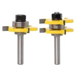 Rainure et languette fraise ensemble 3 cannelures 8mm tige t forme bois fraise fraise outils de travail ...