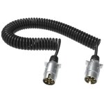 Rallonge de remorque 12 v 3 m ? 7 broches ? fiche m�tallique ? c�ble spiral� pour camions, voitures, ...