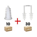 Ram - kit 10 iso �24 x 40 mm + 30 agrafes pour hourdis en polystyr�ne - hauteur 47 mm pour tube �20