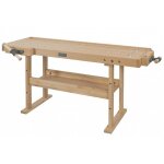 Ramia - etabli de bois (plateau htre massif) finition vernis ou huile longueur 150 cm - diamond 1800 ...
