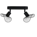 Rampe 2 spots capeline en m�tal noir - ostaria - abat - jours orientables - style contemporain