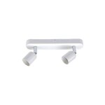 Centrale brico - rampe 2 spots, fer blanc basic