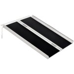 Rampe d'acc�s pliable pour fauteuil roulant et d�ambulateur, aluminium, capacit� 270 kg, dimensions 91 ...