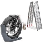 Rampe de chargement en alu max. 340 kg pliable pour scooter quad atv + bloque roue easy - fix b�quille ...