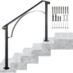 Mophorn - vevor rampe de escalier 4 a 5 marches garde - corps pour escalier main courante noire pour ...