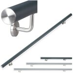 Relaxdays - rampe d'escalier, main courante ronde, escalier aluminium 100 cm, intrieur mtal,  42mm, ...