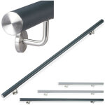 Relaxdays - rampe d'escalier, main courante ronde, escalier aluminium 200 cm, intrieur mtal,  42mm, ...