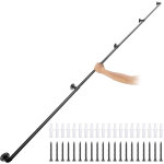 Rampe escalier murale 3, 96m main courante acier carbone garde - corps metal capacite charge 200 kg / ...