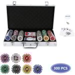 Randaco - swanew jetons de poker botier en aluminium de 300 jetons ensemble de poker coffret de poker ...