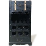 Range bouteilles avec coffre en bois de sapin et mdf - l. 43 x h. 100 cm - noir - cavina