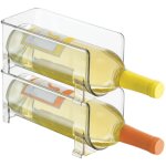 Range - bouteilles (lot de 2) ? casier � bouteilles empilable en plastique pour bouteilles de vin, sodas ...