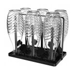 Range bouteille pour sodastream, 6 trous supports d'�gouttage noir, �gouttoir en acier inoxydable pour ...