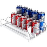 Rangement frigo organisateur frigo glissi�re ajustable 3 rang�es distributeur canette frigo automatique ...