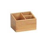 Bote de rangement bambou terra wenko organisateur 3 compartiments pour salle de bain cuisine et bureau, ...