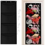Rangement suspendu, range peluche enfant, filet peluche � suspendre avec 4 poches, organisateur de rangement ...