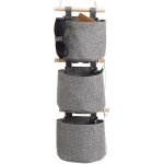 Rangement suspendu sac avec poches 3 couche coton toile de lin sac de rangement suspendu sur le mur porte ...