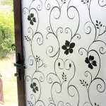 Rapanda - film d�coratif givr� pour fen�tre motif fleur noire - non adh�sif - sans colle - film statique ...