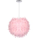Rapanda - lustre suspension � 30cm plafonnier lustre plume rose suspension luminaire pour chambre salon ...