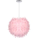 Rapanda - lustre suspension � 30cm plafonnier lustre plume rose suspension luminaire pour chambre salon ...