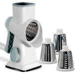 R�pe � fromage avec manivelle, coupe - l�gumes, 3 lames � tambour interchangeables en acier inoxydable, ...