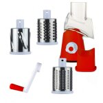 R�pe � main avec 3 rouleaux � lames rotatives pour l�gumes, fruits, viande, cacahu�tes, rouge
