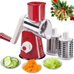 R�pe � main rotative pour l�gumes, r�pe � l�gumes manuelle - multifonctions rape � tambour, avec 3 lames ...