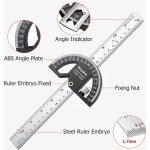 Rapporteur d'angle, r�gle de marquage et mesures en menuiserie, outil de r�gle de menuiserie 300mm acier ...
