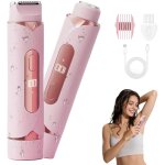 Rasoir electrique femme, 2 en 1 tondeuse femme intime epilateur �lectrique suret� double t�te, �tanche ...