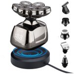 Rasoir electriques hommes, 6 in 1 rasoirs � t�tes rotatives 7d tondeuse � barbe rasoir rechargeable sans ...
