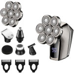 Rasoir �lectrique pour hommes, rasoir �lectrique sans fil rechargeable 6 en 1, kit de toilettage rotatif ...