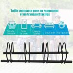 Costway - rtelier 4 vlos en acier fixation au sol ou mur 120x32. 5x26cm rsistant aux intempries antirouill ...
