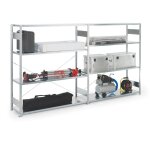 Rayonnage embotable  grande capacit h2000xl1700xt600mm rayonnage annexe galvanis argent 4 tablettes ...