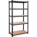 Rayonnage  5 niveaux, 50 x 100 x 200 cm, style industriel, capacit 600 kg, planches rglables, noir ...