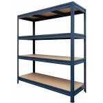 Rayonnage tagre charge lourde tle d'acier 4 tages bleu 200 x 180 x 60 cm charge max : 1500 kg