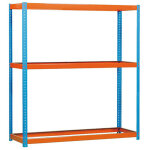 Rayonnage m�tallique industriel, 2000x1200x450 mm, point de pliage 400 kg, 3 hauteurs, sans plateaux, ...