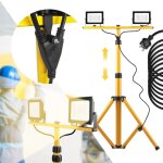 Rea - lampe halog�ne de chantier � led sur tr�pied toolight rsl001 - 20n 20w yellow