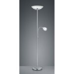 Reality leuchten - lampadaire avec spot de lecture gerry nickel blanc verre 34 cm trio lighting