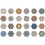 Realonda - carrelage tomette d�cor�e style ciment andalusi mix 33x28. 5 cm