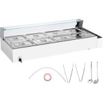 R�chauffeur de nourriture commercial � 8 po�les, comptoir de 1700 w en acier inoxydable buffet bain marie, ...