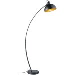 Recife lampadaire arc noir diff. m�tal noir int�rieur or h. 150