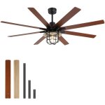 Redom ventilateur de plafond 66 pouces avec abat - jour en verre et m�tal e27, temp�rature de couleur ...