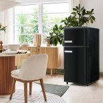 R�frig�rateur sup�rieur et inf�rieur � double porte, volume total 72 litres, led, noir, 50x51x95, 8cm ...